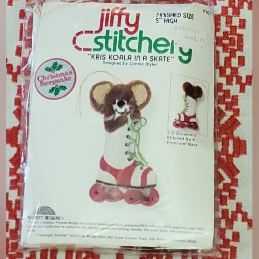 Vtg Jiffy Stitchery Kris Koala Craft Kit, Never Opened